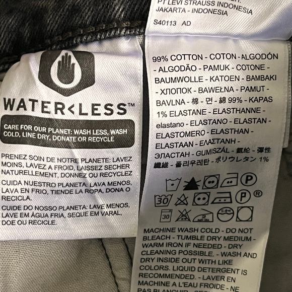 Levis 501 Original Crop Jeans Sz 29x26 Lady Crush Black Straight High Rise - Picture 9 of 12